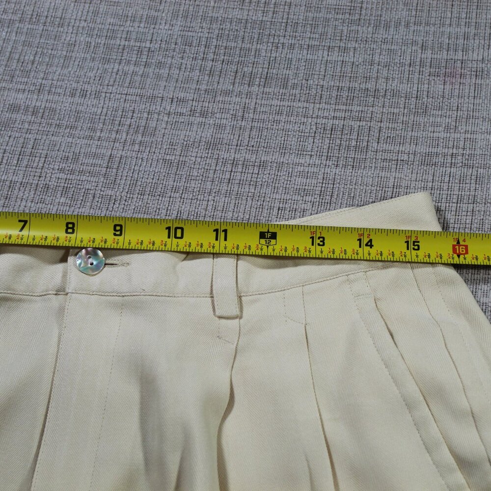 Vintage Tommy Bahamas Yellow Silk Dress Shorts - Picture 3 of 8